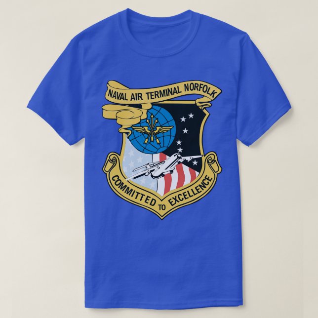 T-shirt Naval Air Terminal Norfolk wtxt X (Design devant)