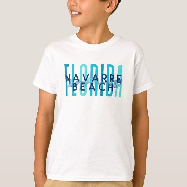 T-shirt Navarre Beach Floride (Ocean Waves) (Devant)