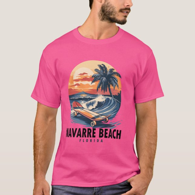 T-shirt Navarre Beach Floride Skateboard Skateboardeur (Devant)
