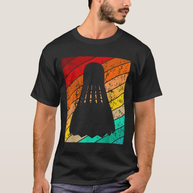T-shirt Navette, Badminton Ball Player, Vintage Retro (Devant)