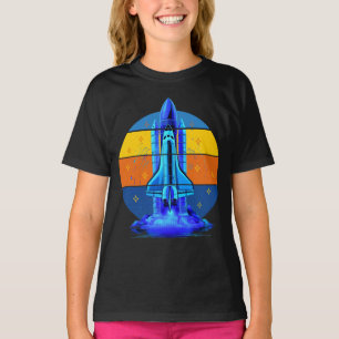 T-shirt Navette Spatiale Bleue Vintage
