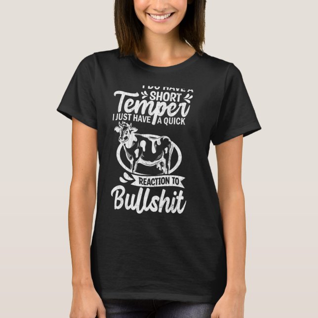 T-shirt N'avez pas de courte Temper Cute Vaches Graphic an (Devant)