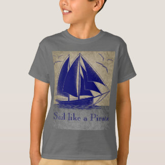 T-shirt Naviguez comme un pirate, garçon nautique, cru