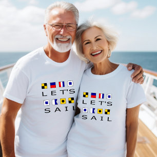 T-shirt Naviguons sur des drapeaux marins colorés