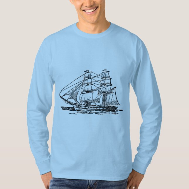 T-shirt Navire à voile (Brig) (Devant)