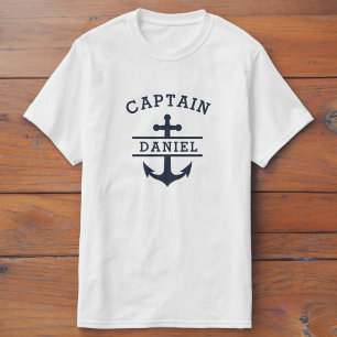 T-shirt Navire d'Ancre nautique de la Marine Blue Captain