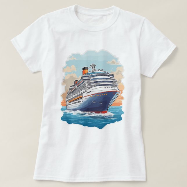 T-shirt Navire de croisière coloré (Design devant)