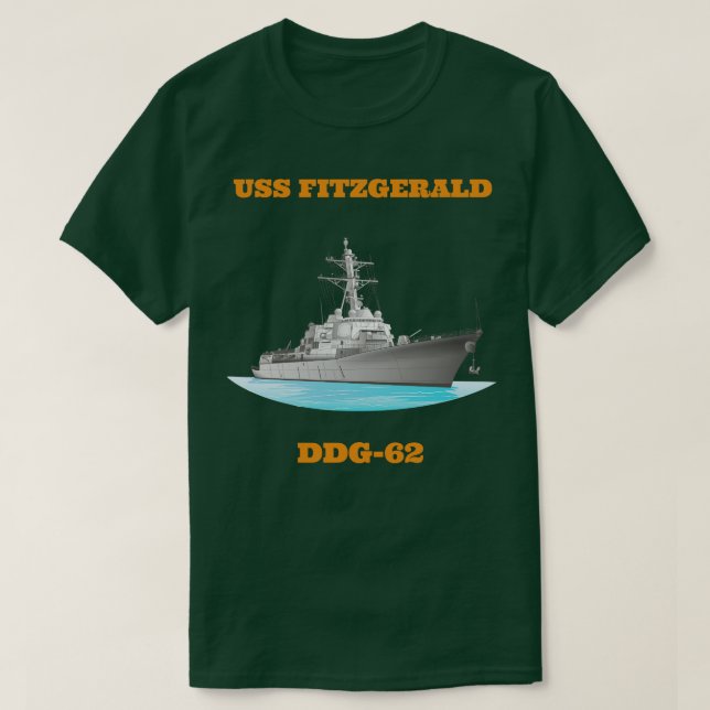 T-shirt Navire de destroyer Fitzgerald DDG62 (Design devant)