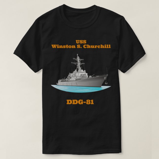 T-shirt Navire de destroyer Winston S Churchill DDG81 (Design devant)