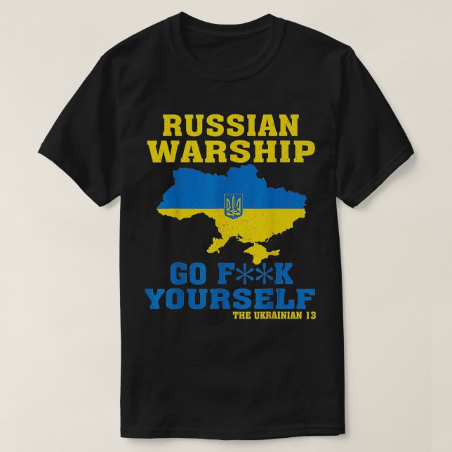T-shirt Navire de guerre russe Go F Yself (Design devant)
