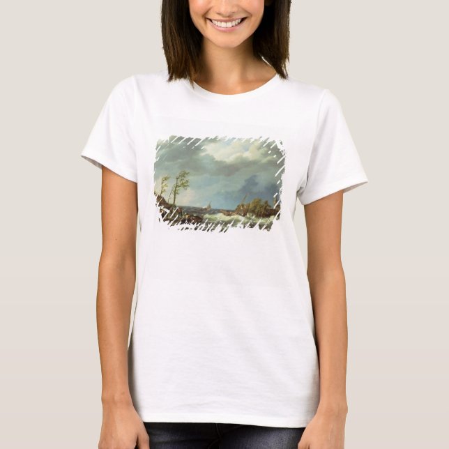 T-shirt Navire de pêche hollandais pris sur une rive Lee a (Devant)