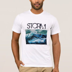 T-shirt Navire en mer dans la tempête Marine Bleu