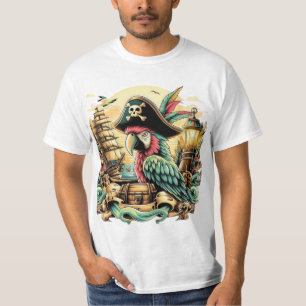 T-shirt navire et perroquet