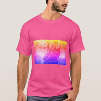 T-shirt Navire mythique (style arc-en-ciel)