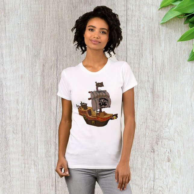 T-shirt Navire Pirate avec Drapeau à Crâne (Créateur téléchargé)