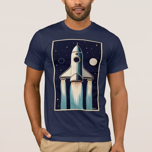 T-shirt Navire spatial rétro de l'ère spatiale des années  (Devant)