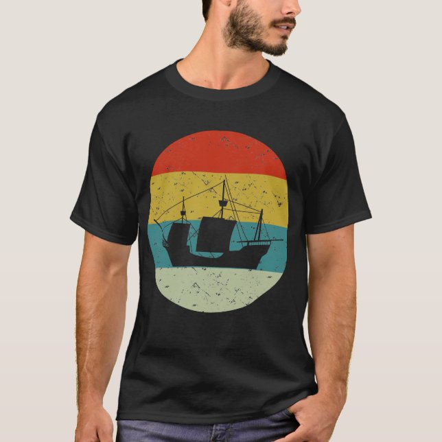 T-shirt Navire vintage rétro (Devant)