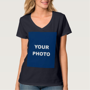 T-shirt Navy Blue Ajouter Image Photo Logo Femmes