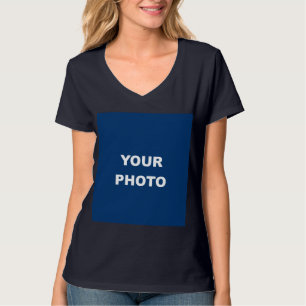 T-shirt Navy Blue Ajouter Votre Image Photo Logo