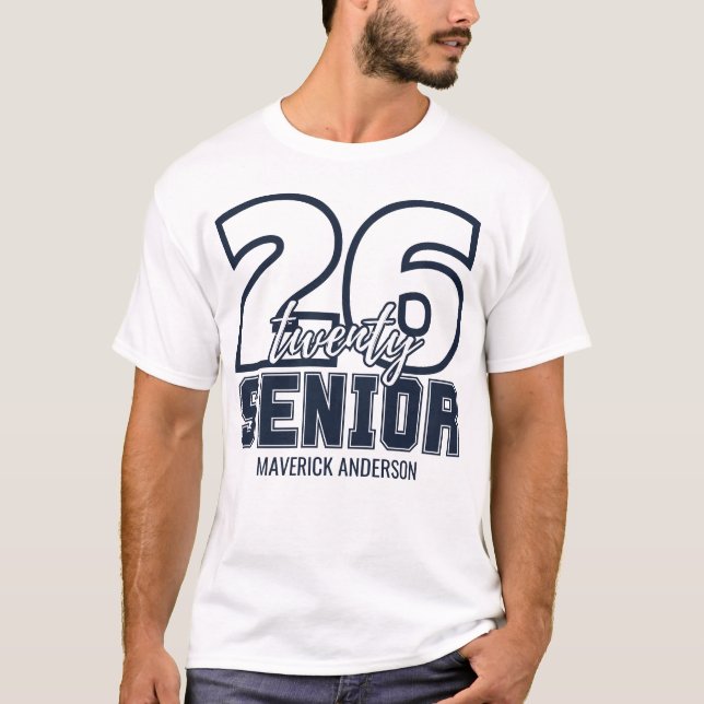T-shirt Navy Blue Senior Class of 2026 Graduation (Devant)