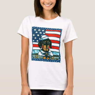 T-shirt Navy Dachshund