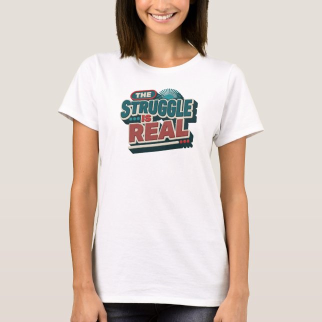T-shirt Navy Élégant & Stylé LE COMBAT EST RÉEL (Devant)