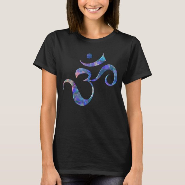 T-shirt Navy Marbré Om  (Devant)