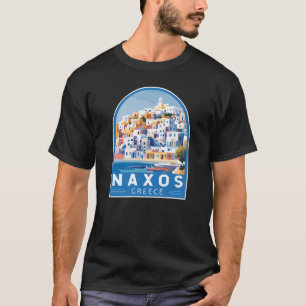 T-shirt Naxos Grèce Illustration Voyage Art Vintage