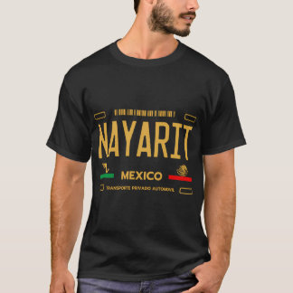 T-shirt Nayarit Mexique Plaque de licence Nayarit esthétiq