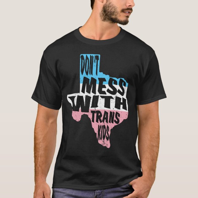 T-shirt N'ayez pas de mal avec les enfants trans, protégez (Devant)