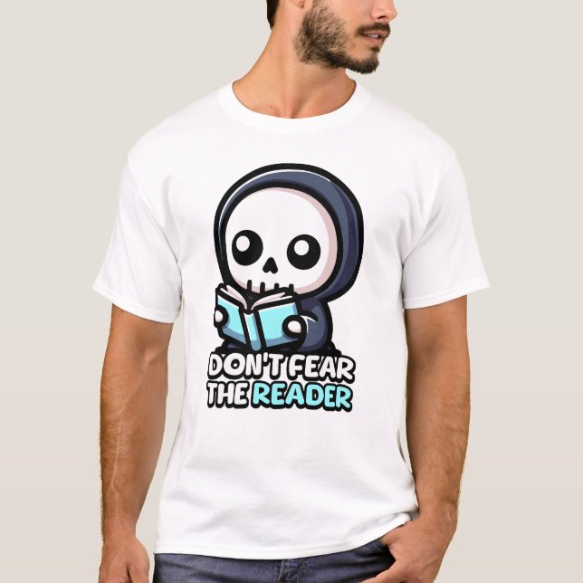 T-shirt N'ayez pas peur du lecteur ! Jeu de faucheuse mign (Devant)