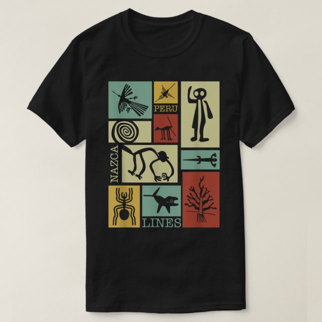 T-shirt Nazca Lines - Pérou Géoglyphe Singe astronaute Spi (Design devant)