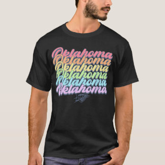 T-shirt NBA Oklahoma Cityhunder Pastel Rainbow Pride Stack