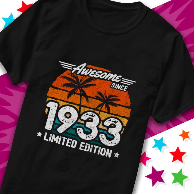 T-shirt Né 1933 Limited Edition Retro Awesome depuis 1933 (Créateur téléchargé)