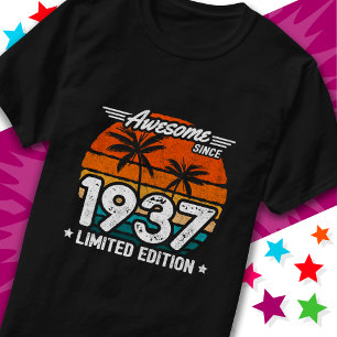 T-shirt Né 1937 Limited Edition Retro Awesome depuis 1937