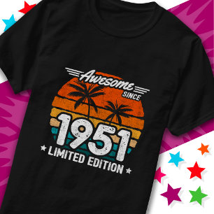 T-shirt Né 1951 Limited Edition Retro Awesome depuis 1951