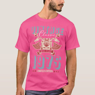 T-shirt Né 1975 46 Anniversaire Moto