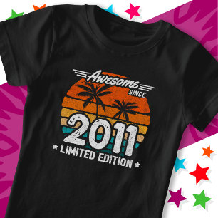 T-Shirt Né 2011 Limited Edition Retro Awesome depuis 2011