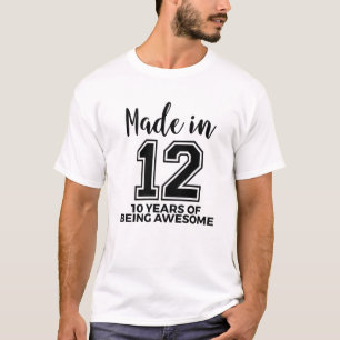 T-shirt Né 2012 10E Anniversaire Garçons Filles 10 Ans De