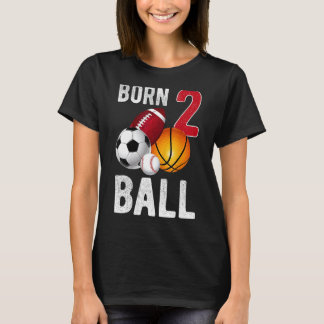 T-shirt Né 2 Balle Anniversaire Garçon Fille Deux Balle 2 