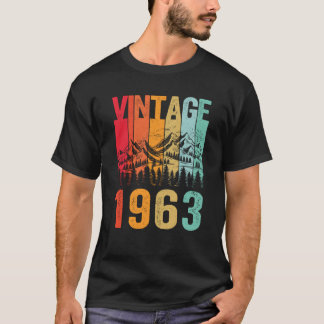 T-shirt Né 60e Anniversaire Mens Vintage 1963 60 ans Naiss