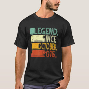T-shirt Né 6e anniversaire 6 ans Légende depuis le 20 octo