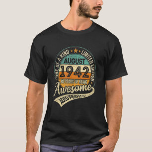 T-shirt Né 80e Anniversaire Août 1942 80 Ans D'Être
