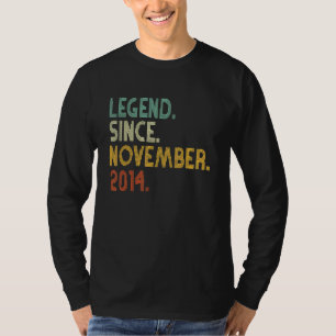 T-shirt Né 8e anniversaire 8 ans Légende depuis le 20 nove