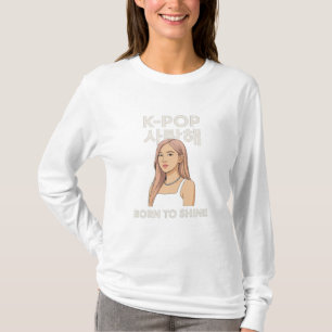 T-shirt ✨ né à briller Étoile K-Pop minimaliste LongSlee