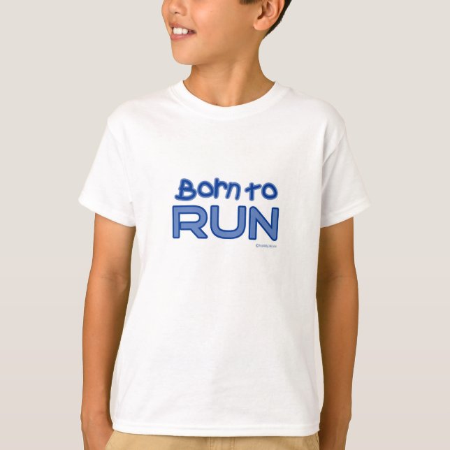 T-shirt Né à courir - Bleu (Devant)
