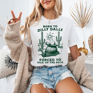 T-shirt Né à Dilly Dally Vintage Western Desert Snail
