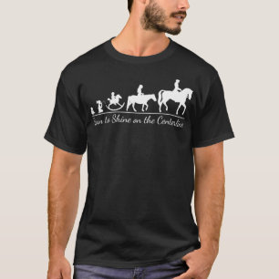 T-shirt Né à Dressage Equestrian Horse Riders White