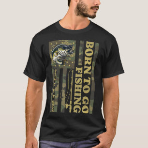 T-shirt Né À Poisson Obligé D'Aller À L'École Pêche Drôle