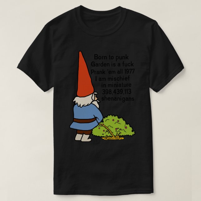 T-shirt Né à Punk Garden Gnome (Design devant)